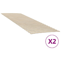 Vidaxl Sommiers à lattes avec 48 lattes 2 pcs 70x200 cm