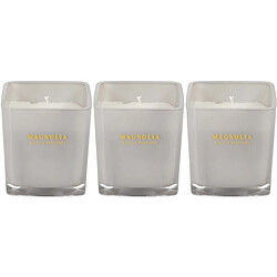 The Home Deco Factory Bougie parfumée carrée Nude 7 cm (Lot de 3) Blanc.