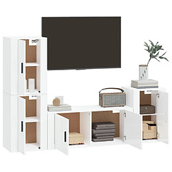 Avis Maison Chic Ensemble de meubles TV 4 pcs pour salon - Blanc brillant Bois d'ingénierie -MN63142