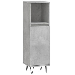 Maison Chic Armoire de salle de bain,Meuble de rangement,Meuble haut gris béton 30x30x100 cm -GKD197772