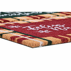 Paillasson DKD Home Decor Blanc Marron Rouge Vert PVC Fibres de coco 60 x 40 x 1,5 cm (2 Unités)