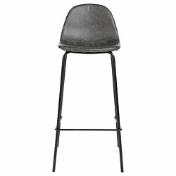 Pegane Lot de 4 tabourets de bar en PU coloris gris foncé - Longueur 44 x Profondeur 42 x Hauteur 95 cm