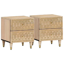 Avis Maison Chic Lot de 2 Tables de chevet - Tables de Nuit 40x33x46 cm Bois de manguier solide