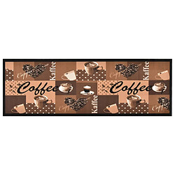 vidaXL Tapis de cuisine lavable Marron café 60x180 cm