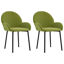 vidaXL Chaises à manger lot de 2 Vert clair Velours