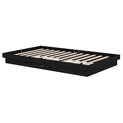 Avis vidaXL Cadre de lit sans matelas noir bois massif 120x200 cm