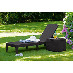 Curver Chaise longue Transat Keter bain de soleil Style Rotin Marron