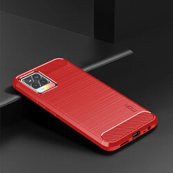 Mofi Coque en TPU Revêtement en fibre de carbone brossé rouge pour votre Realme 8 Pro/8