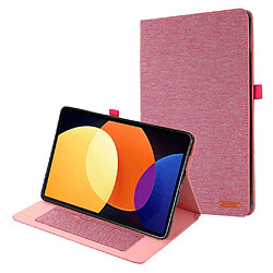 Etui en PU avec support et porte-cartes pour votre Xiaomi Pad 5 Pro 12.4 (2022) - rose