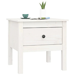 Avis vidaXL Table d'appoint Blanc 50x50x49 cm Bois massif de pin