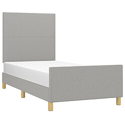 Avis Maison Chic Lit adulte - Cadre Structure de lit avec tête de lit Contemporain Gris clair 100x200 cm Tissu -MN59044