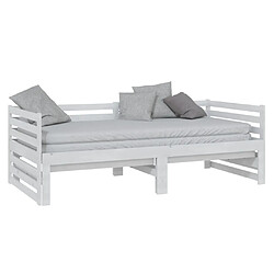 Avis vidaXL Lit coulissant sans matelas blanc 2x(90x200) cm