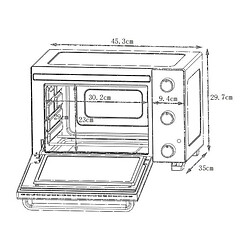 Acheter CONTINENTAL EDISON CEMF22B - Minifour electrique 22L noir - 1300W - Rotissoire, Convection naturelle