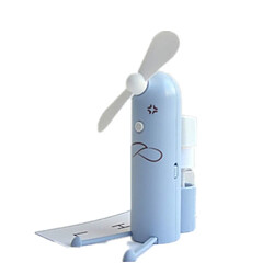 Support de Téléphone Portable Créatif Mini Ventilateur de Pulvérisation de Dessin Animé Ventilateur Usb Portable (Bleu)