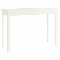 vidaXL Table console Blanc 110x40x75 cm Bois massif de pin