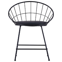 Maison Chic lot de 4 Chaises de salle à manger Chaise de cuisine similicuir noir acier -MN85392