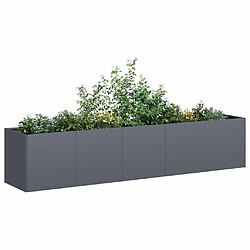 vidaXL Jardinière acier laminé - 200x40x40 cm - Anthracite