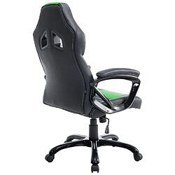 Acheter Decoshop26 Fauteuil de bureau gaming sur roulettes mécanisme d'inclinaison en PVC noir / vert et plastique 10_0002598