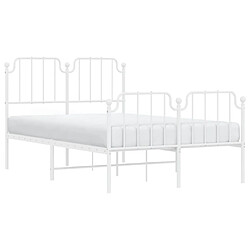 Avis Maison Chic Cadre/structure de lit métal et tête de lit + pied de lit pour adulte - Lit Moderne Chambre blanc 120x190cm -MN77025