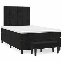 Maison Chic Lit Adulte - Lit simple Lit à sommier tapissier avec matelas moelleux - Meuble de Chambre - Noir 120x200 cm Velours -MN76549