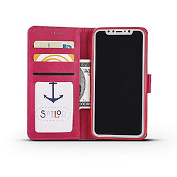 Acheter Wewoo Housse Coque Pour iPhone XR LC.IMEEKE Étui en cuir à rabat horizontal à texture de veauavec support et fentes cartes et portefeuille rouge