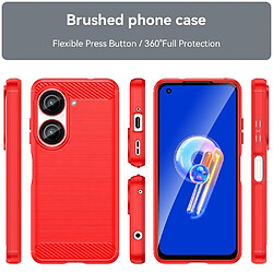 Htdmobiles Coque pour Asus Zenfone 9 5G - housse etui silicone gel carbone + film ecran - ROUGE