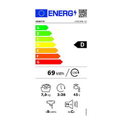 Lave-linge hublot 7kg 1400 tours/min - LFV274W - VEDETTE