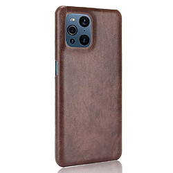 Coque en TPU + PU Texture litchi anti-goutte enduite marron pour votre Oppo Find X3/Find X3 Pro