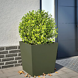 vidaXL Jardinière vert olive 50x50x50 cm acier