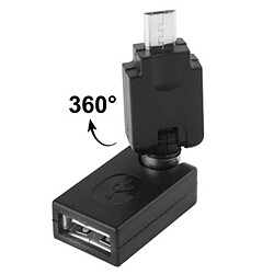 Wewoo Adaptateur pivotant USB à 360 degrés AF / USB 2.0 avec OTG pour Galaxy S IV / i9500 / S III / i9300 / Note II / N7100 / i9220 / i9100 / i9082 / Nokia / LG / BlackBerry / HTC One X / Amazon Kindle / Sony Xperia etc (noir)