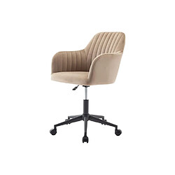 Acheter Vente-Unique Chaise de bureau - Velours - Beige et noir - Hauteur réglable - ELEANA