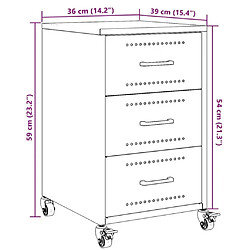 vidaXL Table de chevet rose 36x39x59 cm acier pas cher