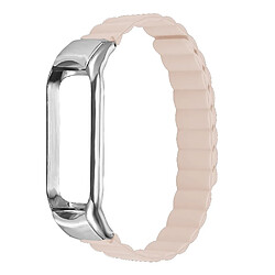 Bracelet en silicone aspiration magnétique légère réglable beige pour votre Xiaomi Mi Band 3/4