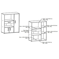 Pegane Meuble de cuisine 3 portes + 1 tiroir coloris chêne kronberg, blanc mat - Longueur 90 x Hauteur 107,40 x Profondeur 40 cm pas cher