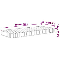 vidaXL Matelas en mousse pour enfants moyennement doux 80x160 cm pas cher