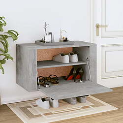 Avis Maison Chic Armoire à Chaussures murale,Meuble de Rangement à Chaussures Gris béton 70x35x38 cm -MN24878