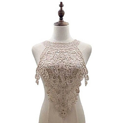 Wewoo Brun clair brodé dentelle collier fleur tridimensionnel creux faux bricolage vêtements accessoires