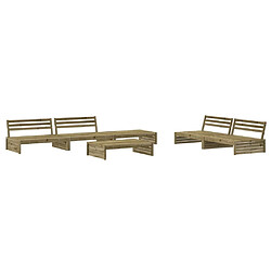 Avis Maison Chic Salon de jardin 6 pcs + coussins - Mobilier/Meubles de jardin - Table et chaises d'extérieur bois de pin imprégné -MN44595