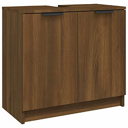 Maison Chic Armoire de bain,Meuble de rangement de salle de bain,Meuble haut Chêne fumé 64,5x33,5x59 cm Bois d'ingénierie -GKD838525