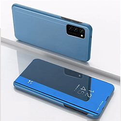 Wewoo Housse Coque Pour Galaxy M80S Miroir plaqué en cuir à rabat horizontal avec support téléphone portable bleu