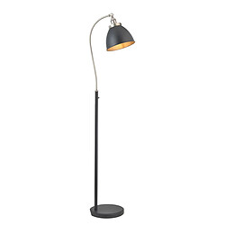 Endon Lampadaire Task, Plaque Étain Vieilli, Peinture Noir Mat