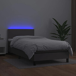 Avis vidaXL Sommier à lattes de lit avec matelas et LED Gris 90x200 cm