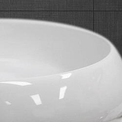 Ecd Germany Lavabo en céramique blanc vasque èvier à poser design rond moderne Ø 400 mm pas cher