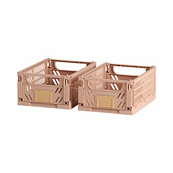 BigBuy Home Jeu de Caisses de Rangement Empilables Arena 25 x 16,5 x 10 cm