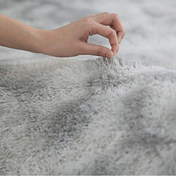 Tapis Salon Carré Shaggy Moderne Gris Clair 80x160cm pas cher