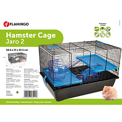 Avis FLAMINGO Cage pour hamsters Jaro 2 50,5x33x32,5 cm Noir et bleu