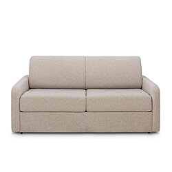 Inside 75 Canapé convertible express MAC MAHON sommier lattes 120cm matelas 16cm tissu tweed beige