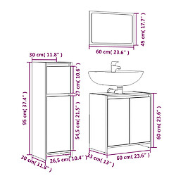 vidaXL Ensemble de meubles de salle de bain 3 pcs Chêne marron pas cher