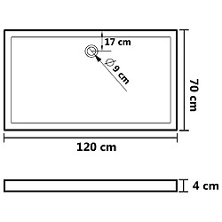 vidaXL Receveur de douche rectangulaire ABS Blanc 70x120 cm pas cher