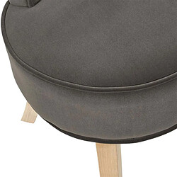 The Home Deco Factory Tabouret bas en velours Eleonor Gris anthracite. pas cher